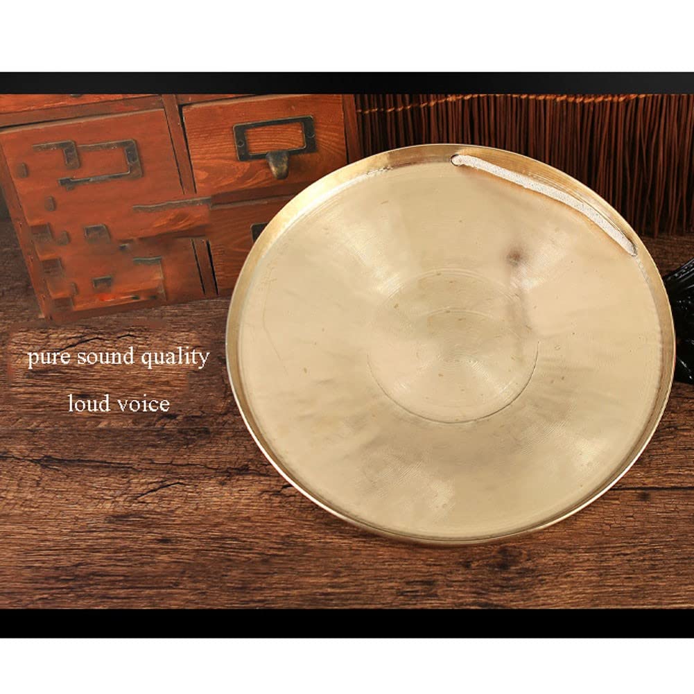 gong tibetano gong Gong de celebración de 30 cm, baqueta grande, gong de viento súper fuerte, gong de mano chino, gong de bronce(Color:30cm,Size:)