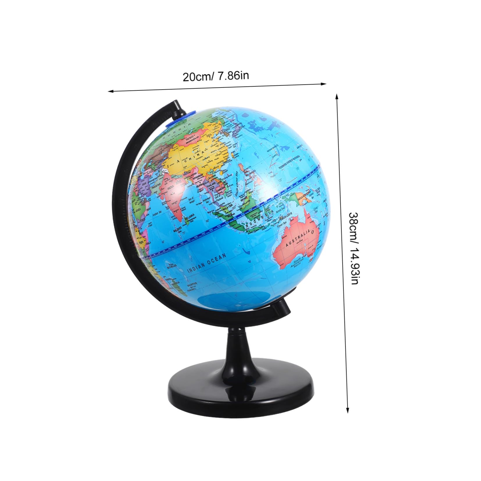 Globo Terráqueo Educativo Infantil con Geográfico Detallado Giratorio Material Resistente y Base Estable para Escritorio Aula y