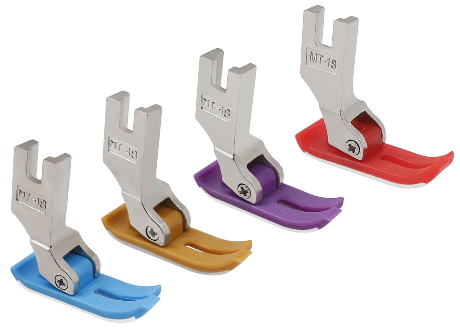YEQIN 4 Pcs Non Stick Sewing Presser Foot, Straight Stitching Presser Foot for Industrial Domestic Brother Juki Singer Sewing Machines