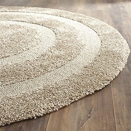 Image of (Pack of 2 Rectangular Box Shaggy Carpet for Living Room, Bedroom, High Low Design Finish Microfiber 1.8 Inch Pile High, 2x6 Feet Runner Beige|Beige Color