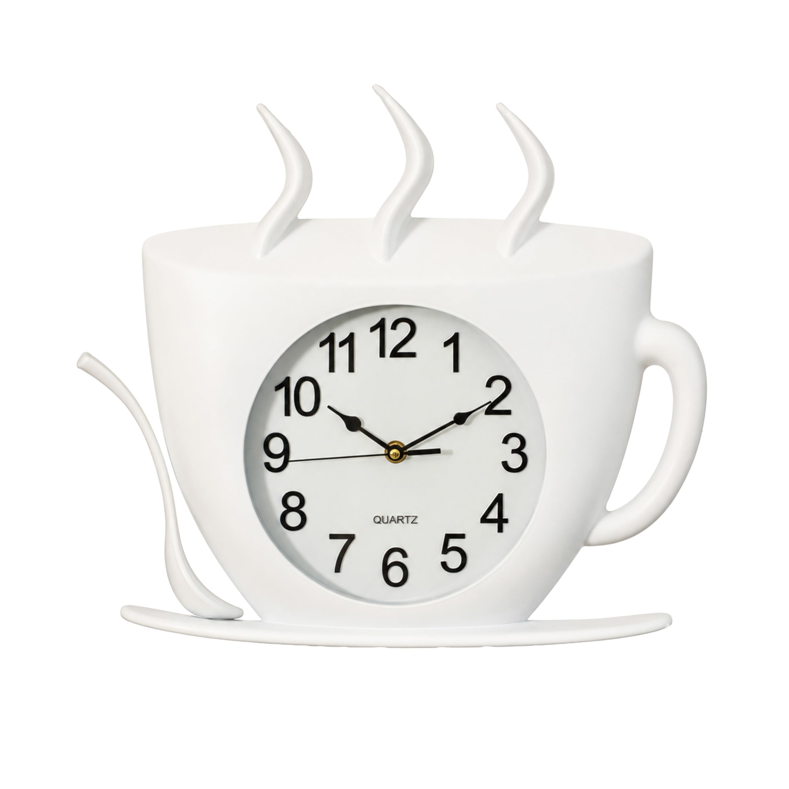 Horloge murale à quartz Clockswise blanche à piles pour décoration de restaurant et café