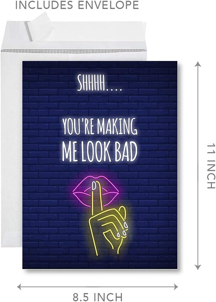 Andaz Press Funny Congratulations Jumbo Card With Envelope, Making Me Look Bad, Graduation, New Home, New Job Promotion Greeting Card for Her, Him, Men, Women, Friend, Co Worker, 8.5 x 11 inch, 1-Pack
