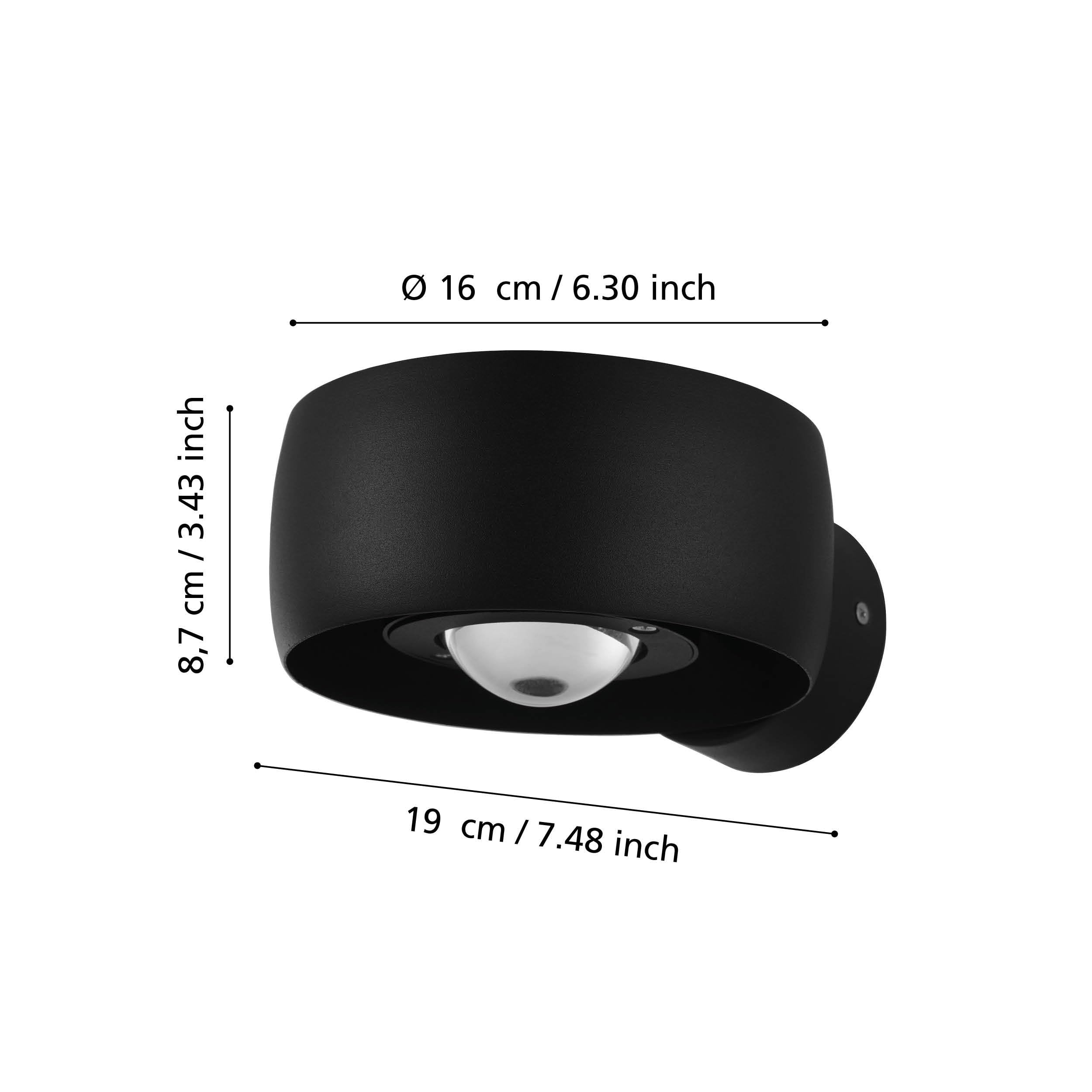 EGLO LED zewnętrzna lampa ścienna Treviolo 1 | 2-płomienna oprawa z odlewu aluminium w czerni i białego tworzywa, lampa zewnętrzna światło ciepłe, IP44