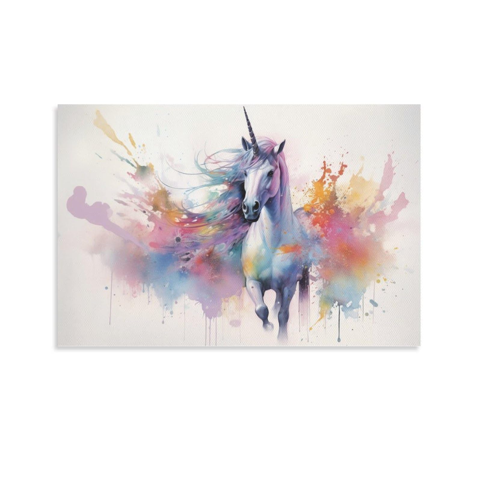 AYAROS Cute Unicorn Wall Art Canvas Poster Abstract Colorful Fantastic Animal Wall Decor Poster Dormitory Decor Painting Art Unframed 24x36 inch