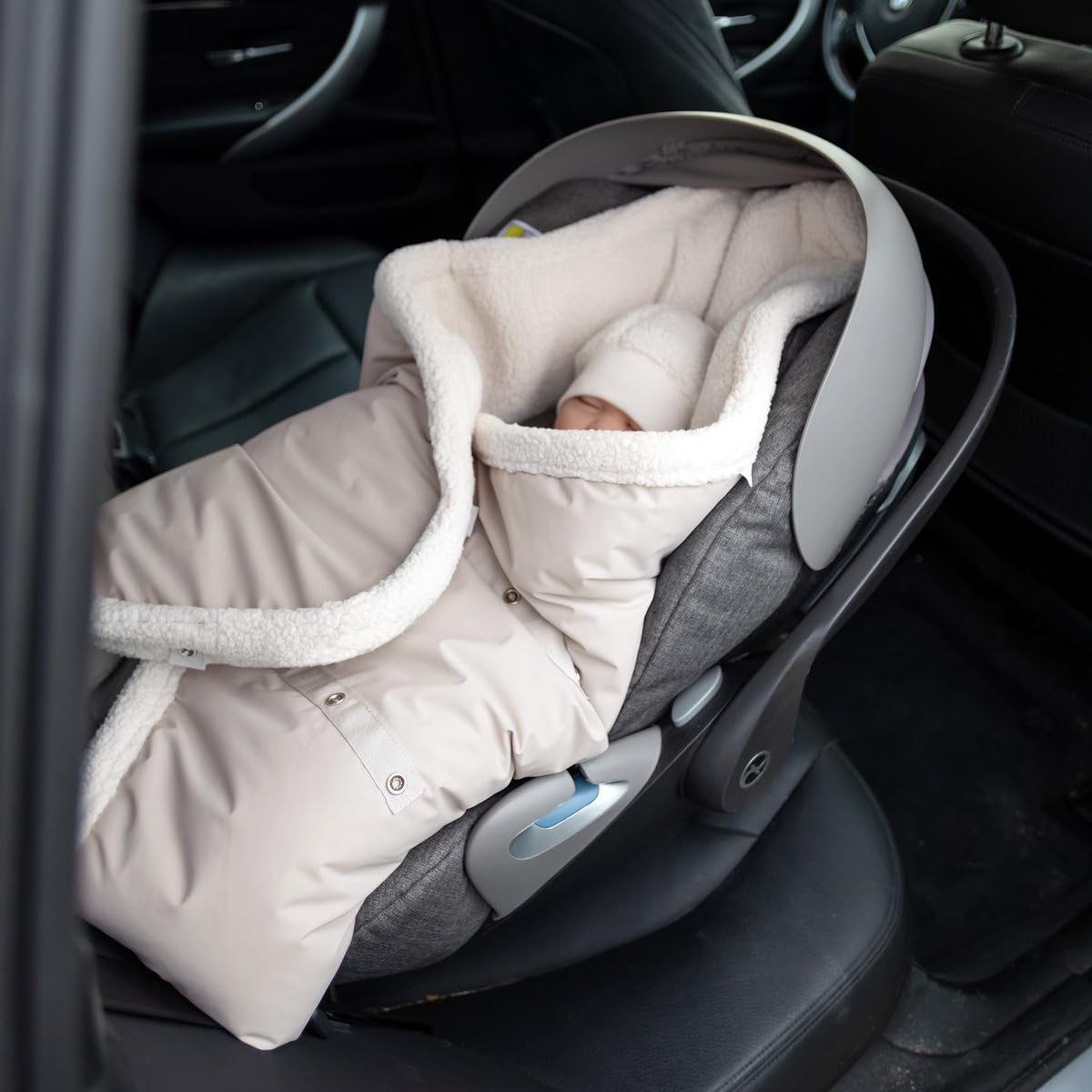 BEMINI Babyschlafsack Biside wattiert Winter – Pady Rainy + Teddy – Neutral