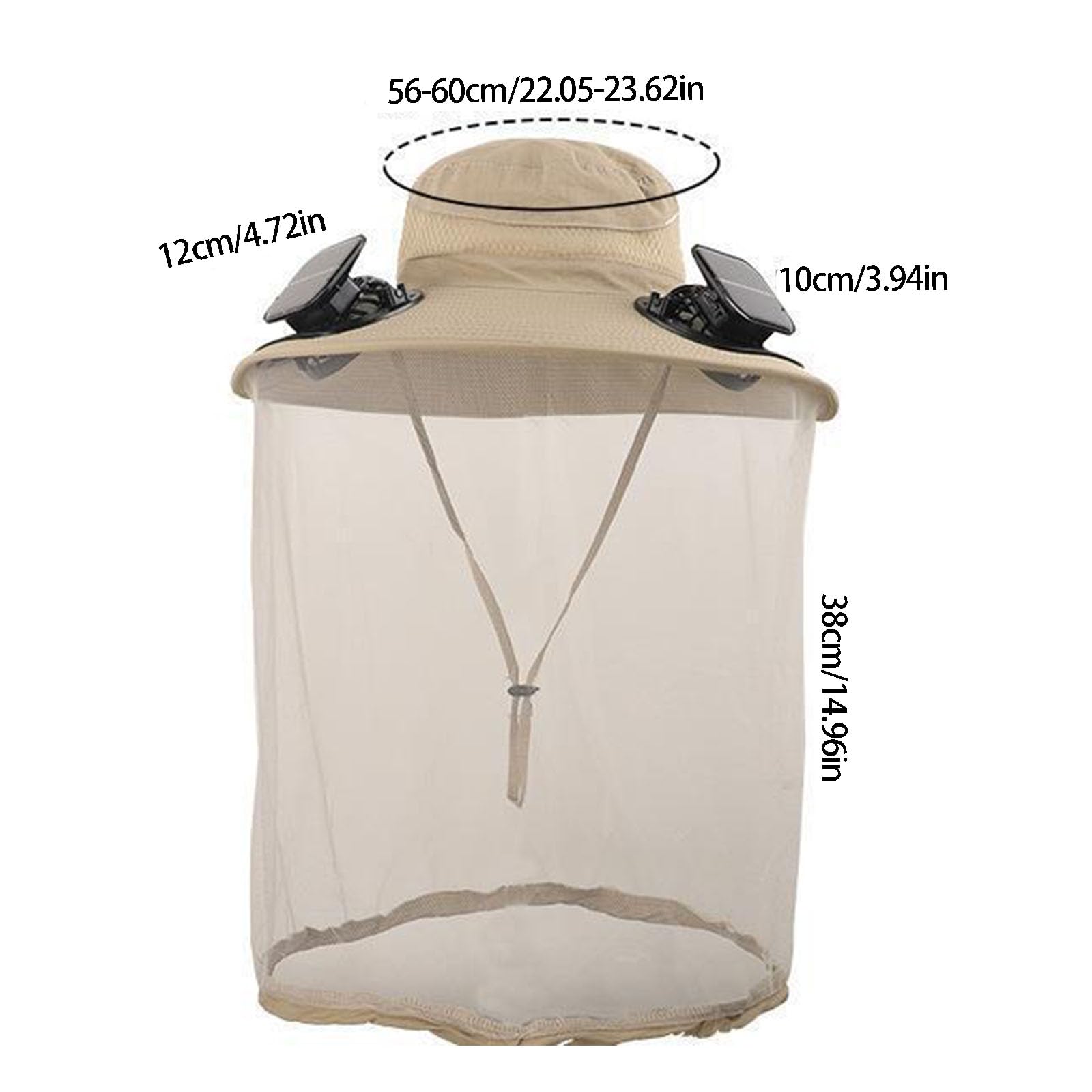 Protecciones Sombrero de Pescador Gorra de Ancha con Ventilador de enfriamiento de energía Solar Blindaje de Malla para Hombres y Mujeres Actividad Aire Sombrero de de Ancha