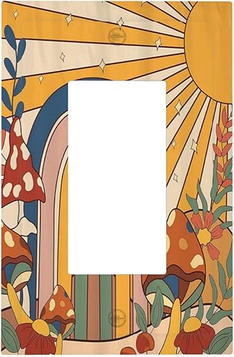 Miniatura 125 de Cubiertas Decorativas de Tomacorrientes Estilo Gótico Cuervo Flores Púrpuras 1 Gang Interruptor de Luz Simple Basculante Placa Cubierta Placas de