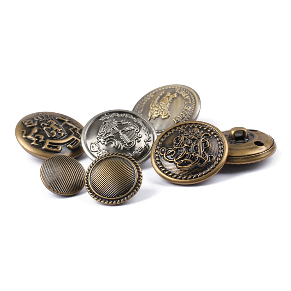 12 Bottoni Metallici Modello Leone Per Uomo E Donna – Fissaggio A Stelo Per Jeans, Giacche E Cappotti – Colore Bronzo 20 Mm - 2