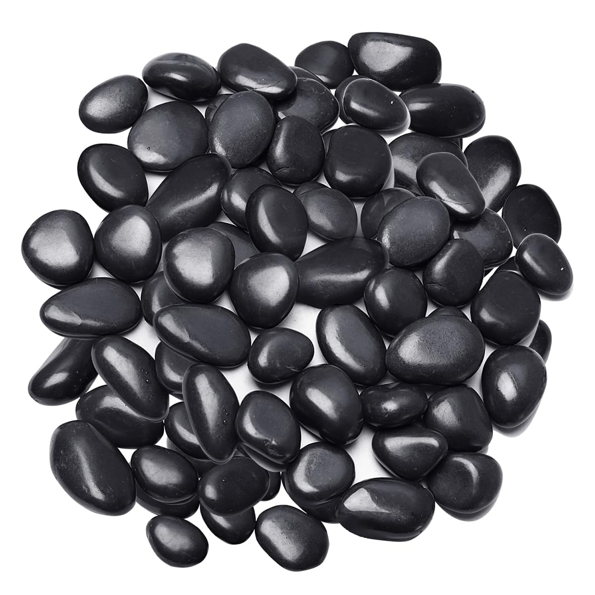 Pebbles Polished Gravel Natural River Rocks Ornamental Pebbles Garden Landscaping Stones Small Decorative Rocks for Fountain Aquarium Plants Vases Landscaping (Black, 3 LB)