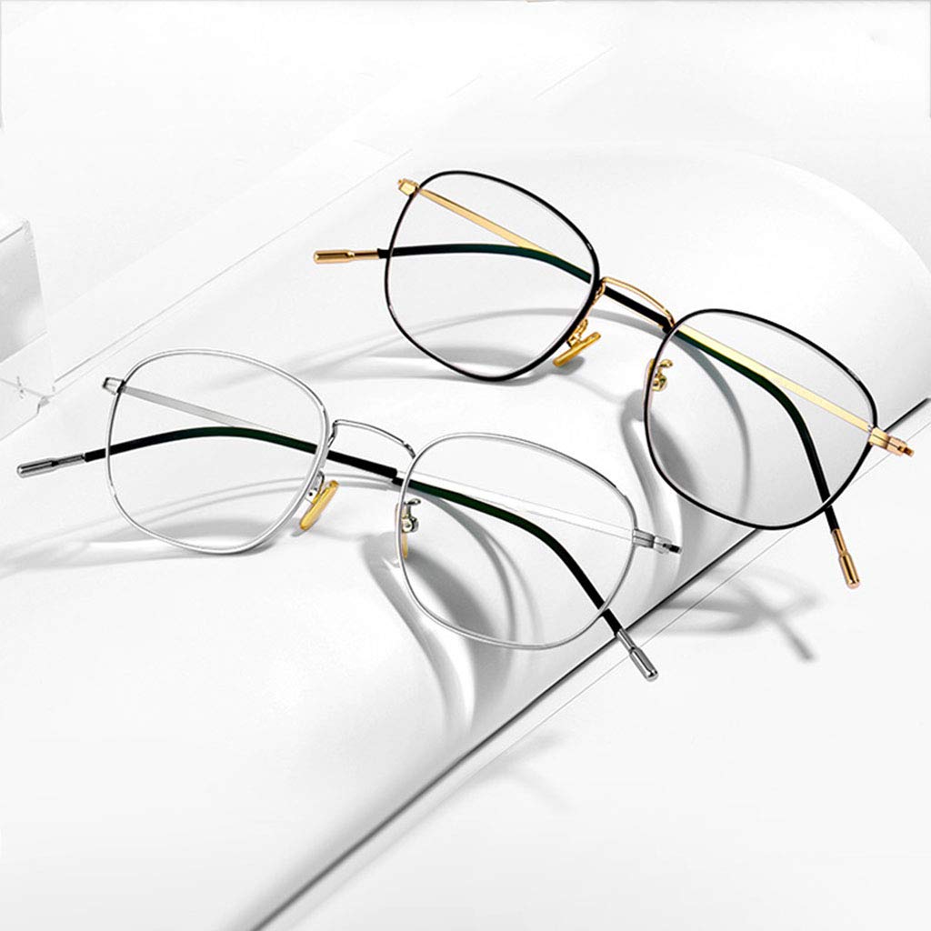 Anty-niebieskie komputerowe okulary do czytania Lekkie okulary do czytania Stylowa metalowa rama Męskie damskie okulary wspomagające wzrok (Color : Silver, Size : 3)