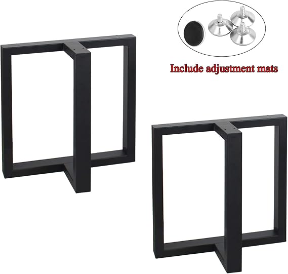 MBQQ Furniture Legs 15.7 Height 17.7 Width Rustic Decorative T Shape Table Legs Heavy Duty Metal Desk Legs Dining Table Legs Industrial Modern DIY Ironing Bench Legs