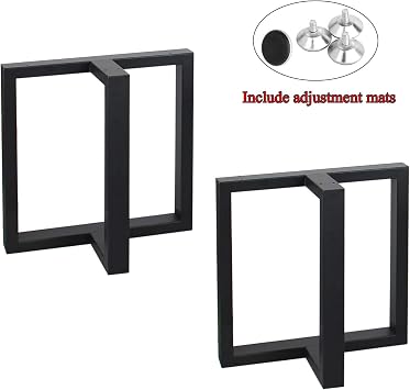MBQQ Furniture Legs 15.7 Height 17.7 Width Rustic Decorative T Shape Table Legs Heavy Duty Metal Desk Legs Dining Table Legs Industrial Modern DIY Ironing Bench Legs