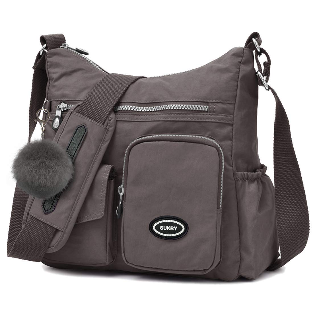 SUKRYNylon Crossbody Bag for Women with Anti theft RFID Pocket, Waterproof Shoulder Bag Travel Purses and Handbag