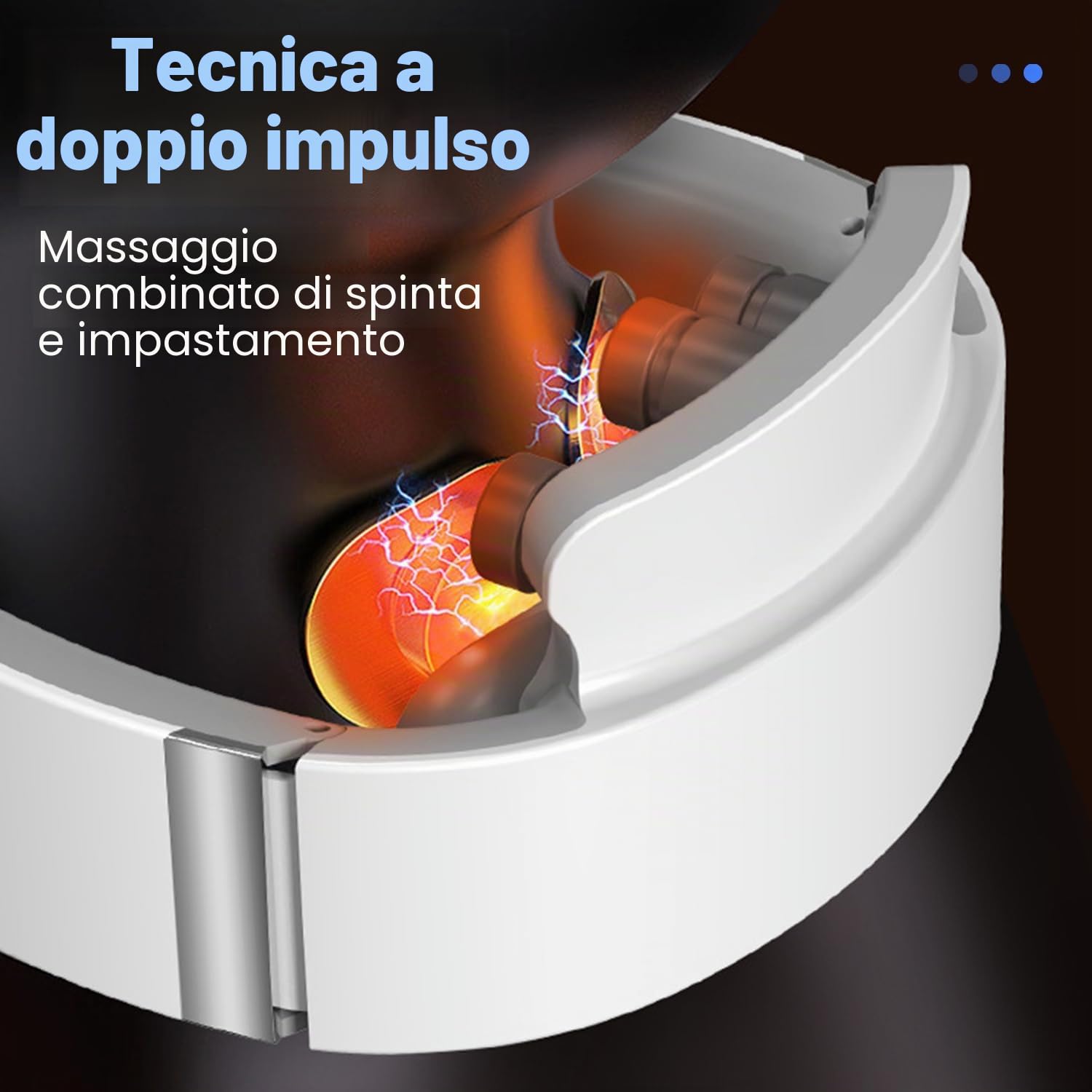 Massaggiatore Cervicale, Massaggiatore Collo Vocale Intelligente con Terapia Calore 42°C, 5 Modalità 15 Livelli Impulsi Elettromagnetici Massaggiatore per Domestico, Ufficio, Viaggio