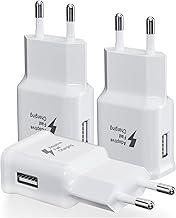 Chargeur Mural USB Adaptatif à Charge Rapide, Pack de 3 Blocs de Charge Rapide Compatible avec Samsung Galaxy S23 S22 S21 S20 S10e S10 S9 S8 S7 Edge Plus, Note 8 9 10+, A03 A13 A24 A32 A53 A54 iPhone