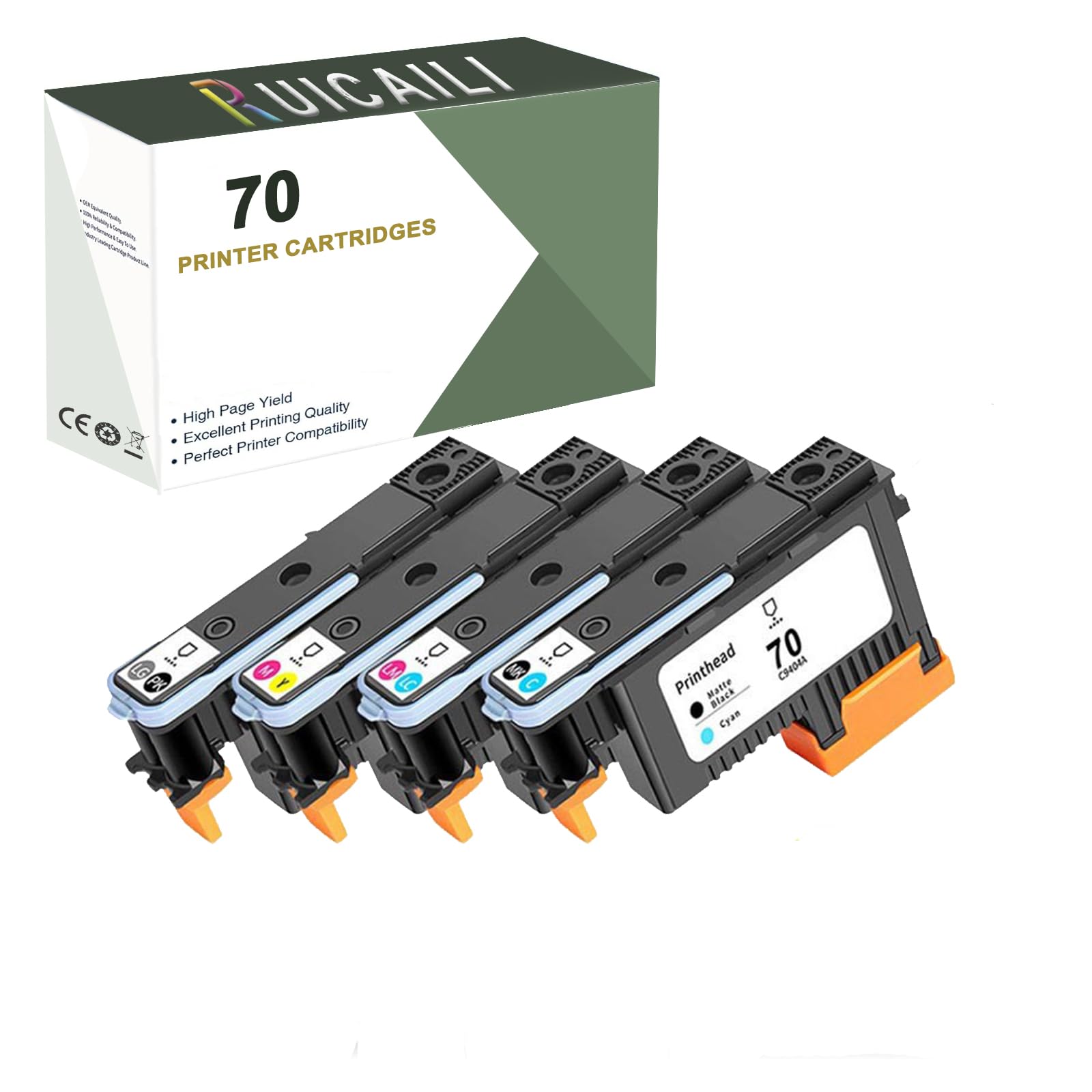 Druckkopf, kompatibel mit HP 70 Designjet Z2100 Z5200 Z3200 Z3100 (4, MBK/C, LM/LC,M/Y, PBK/LG)