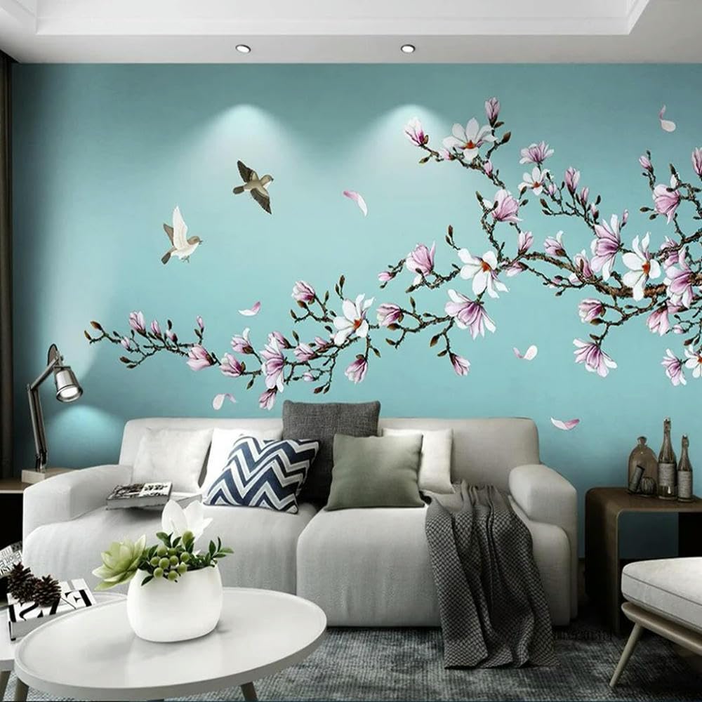 Papier peint personnalisé 3D fleur oiseau murales grand format salon chambre
