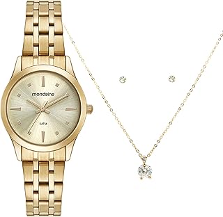 Kit relógio mondaine analógico 32611lpmkde1k1 dourado
