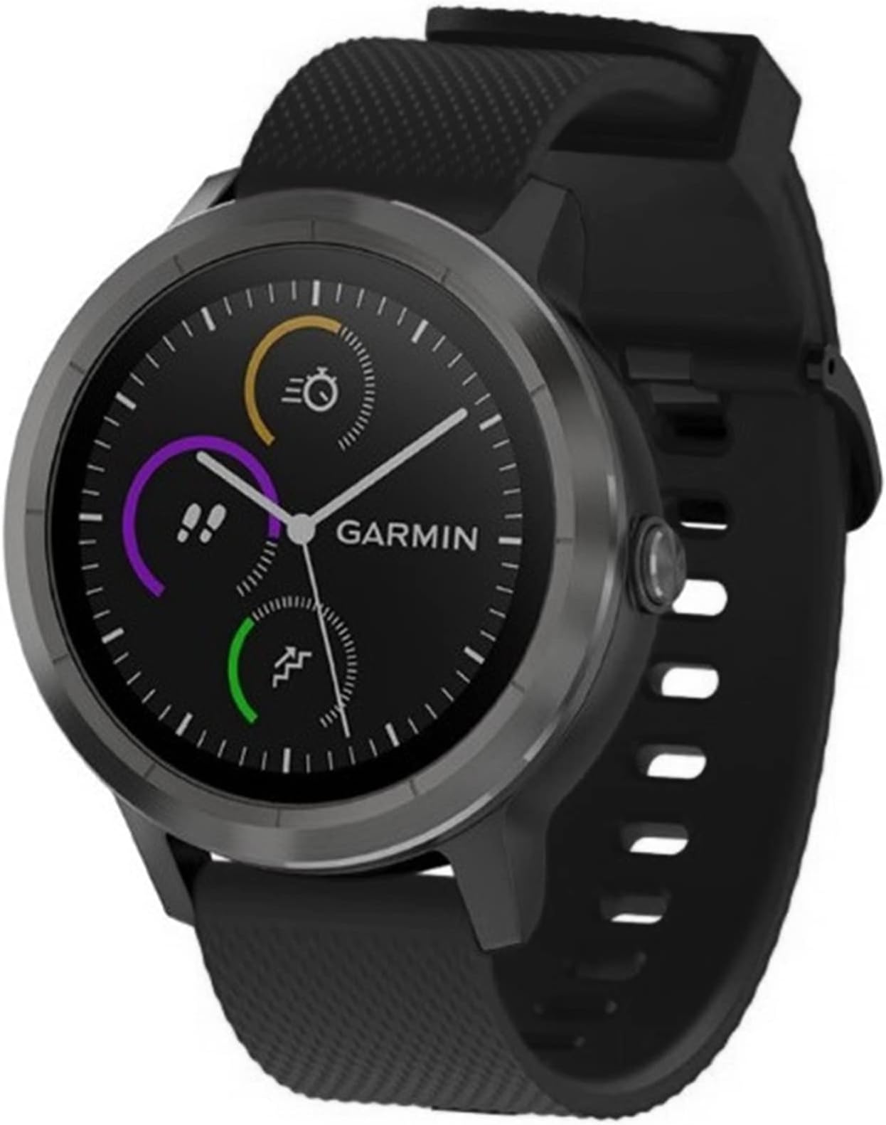 20mm Strap Compatible with Garmin Vivoactive 3 Strap, Soft Silicone Replacement Wristband for Garmin Vivoactive 3 Music/Venu/Vivomove 3/Luxe/Style/HR/Forerunner 245/645 Music, Black