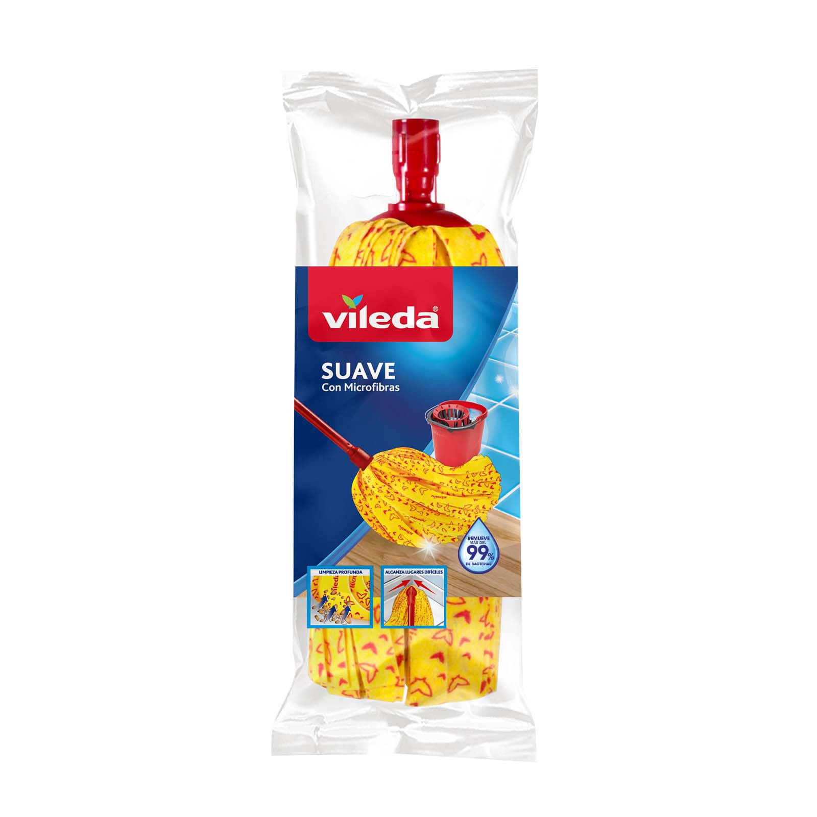 Vileda Repuesto de Mop Suave, Trapeador Mop Microfibra para Limpieza del Hogar