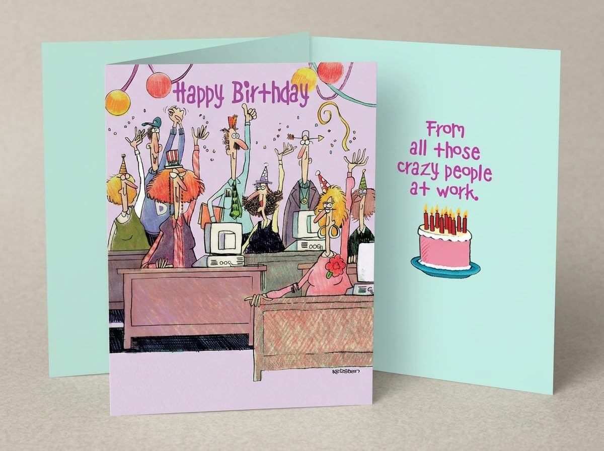 Stonehouse Collection Lustige Geburtstagskarten für das Büro, Einzelne Happy Birthday Grußkarte, Kollegen, Büro, von uns allen (Bürogeburtstag)