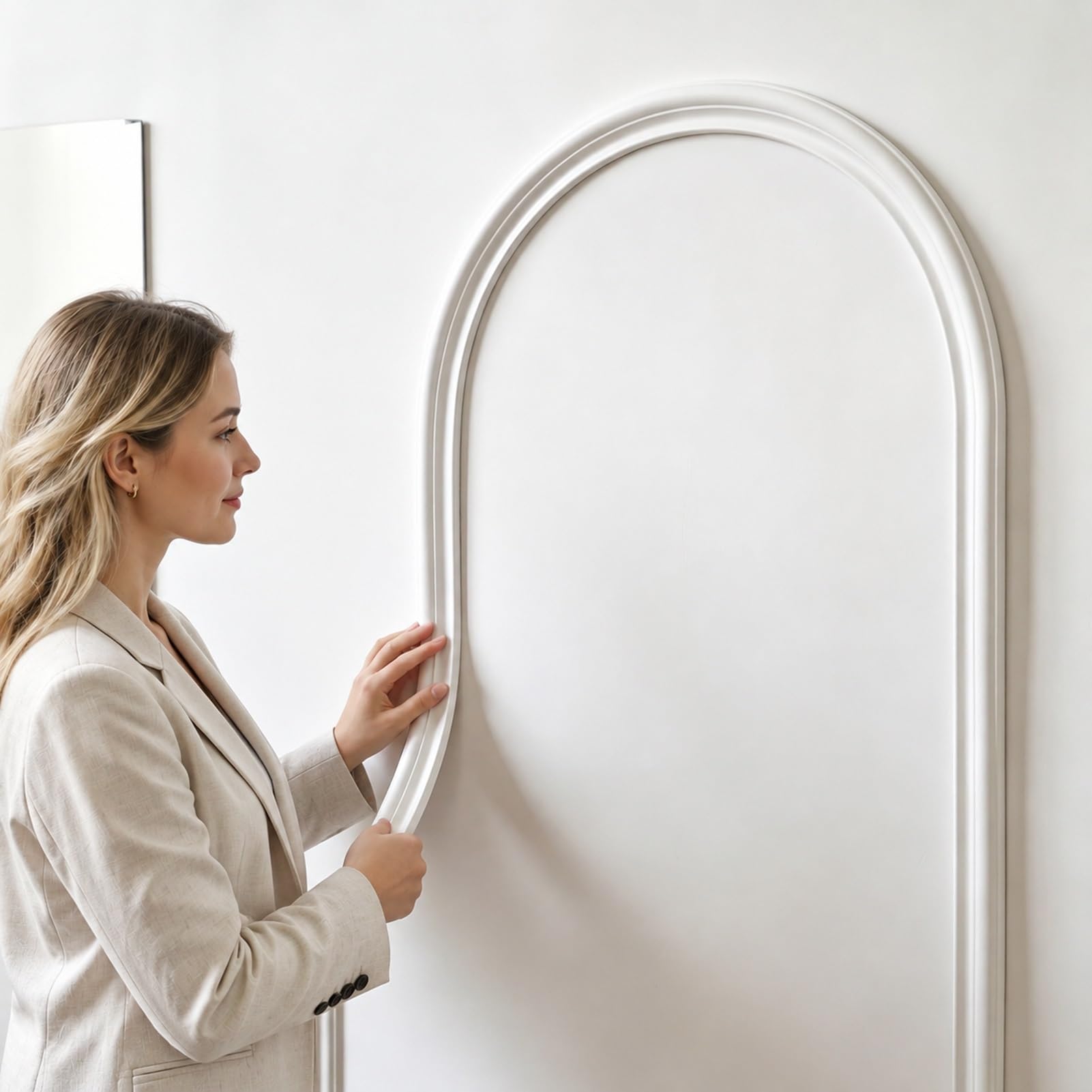 Panneau decoratif pour portes arquees et moulures de cadres