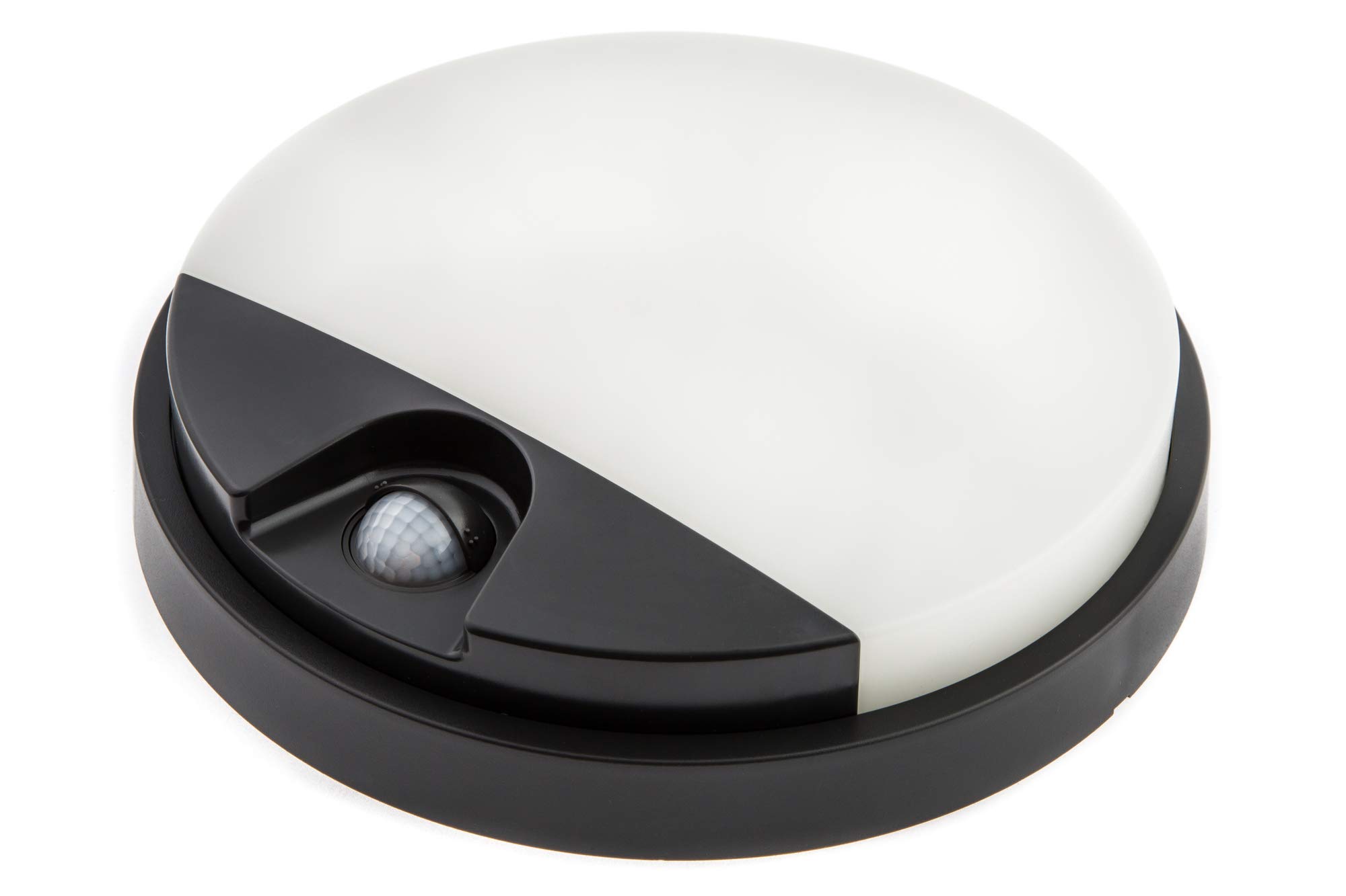 HUBER LED Wandlampe mit Bewegungsmelder 140° 10W, 957lm I IP54 geschützte LED Außenleuchte mit Bewegungssensor I Wandleuchte innen, rund, anthrazit