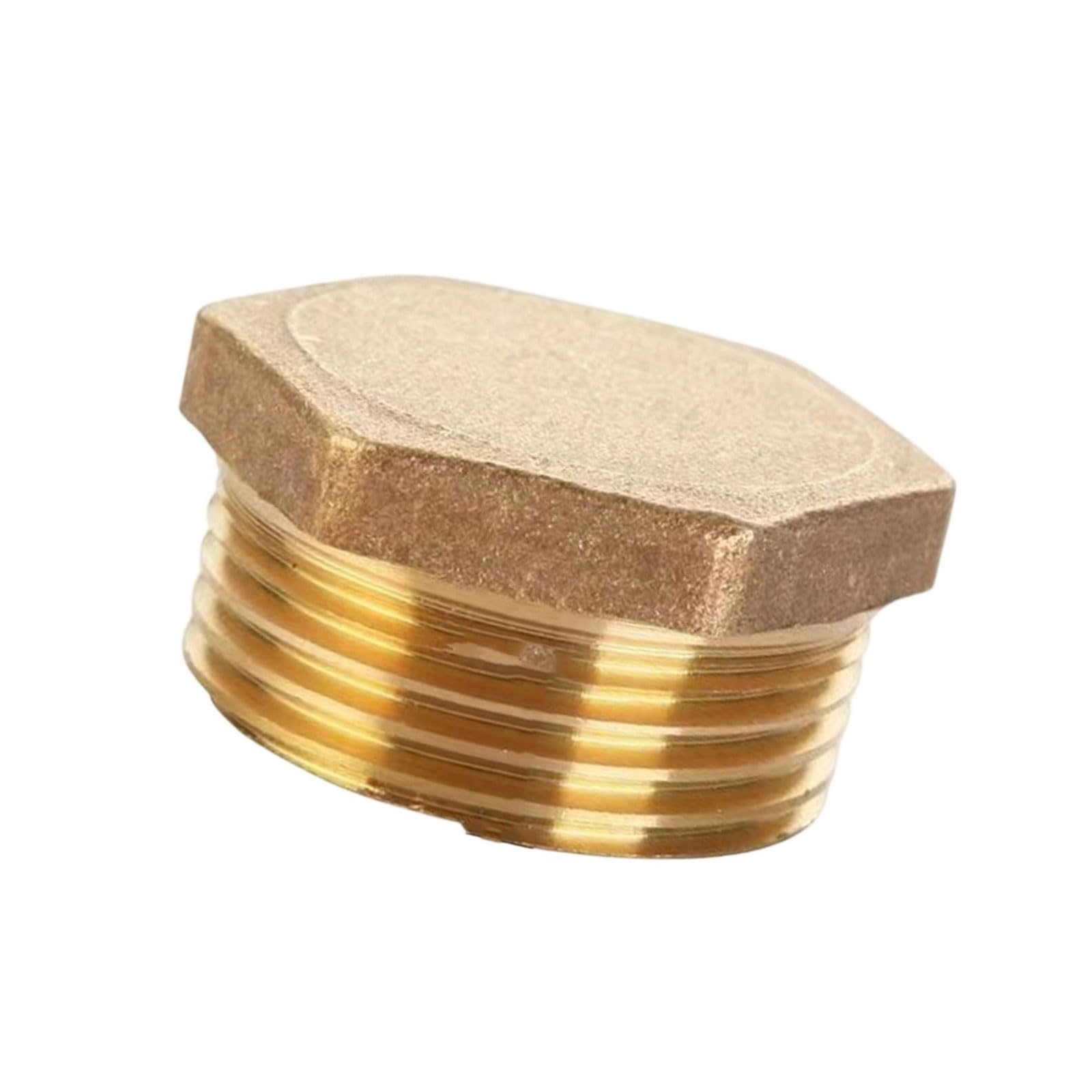 Msioytog Men's 1 Brass Hexagonal End Caps Plug Pipe Plumbing Fitting Adapters Thread Coupler Connector Universals Pipe Fitting Plumbing Adapters