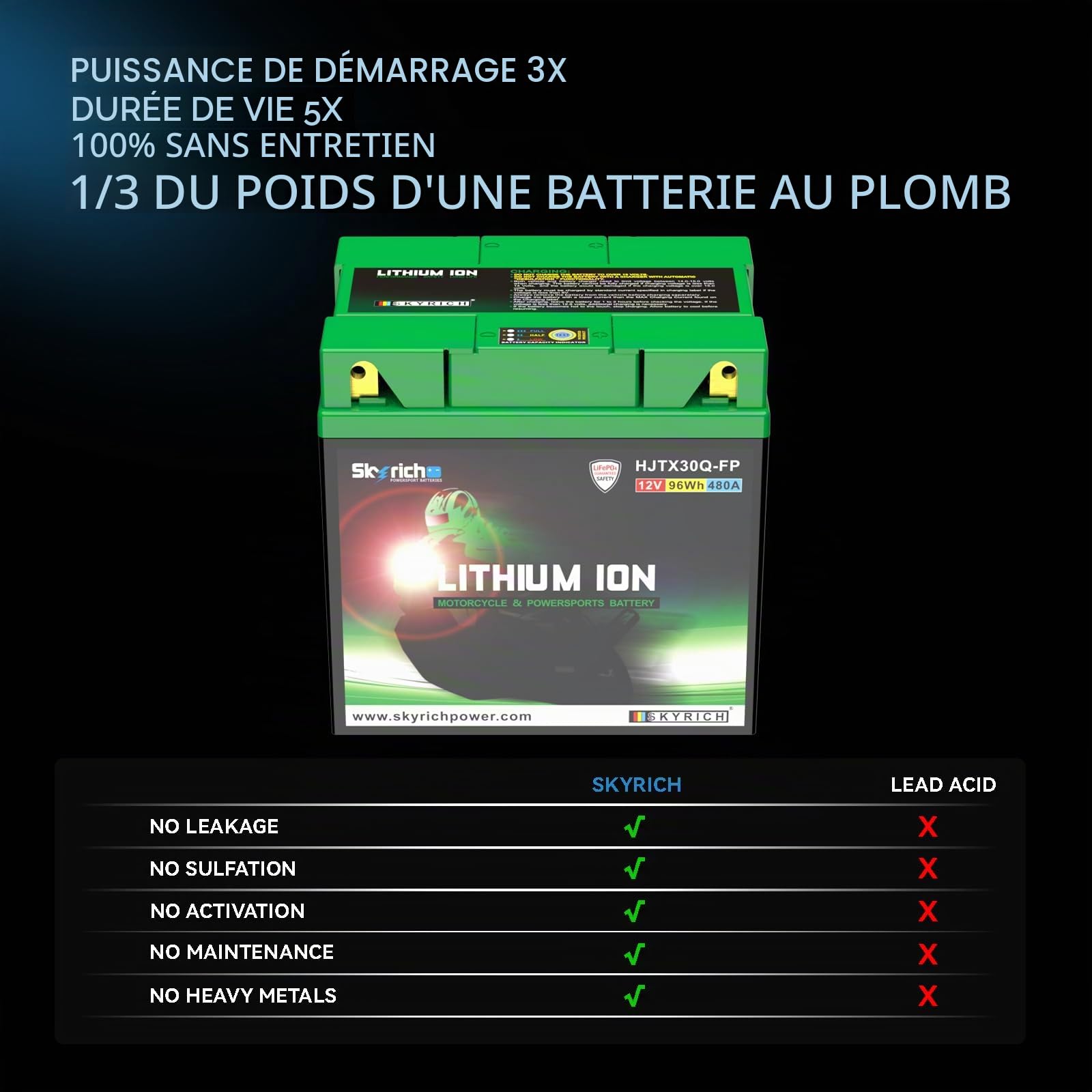 Batterie Skyrich Lithium HJTX30Q-FP