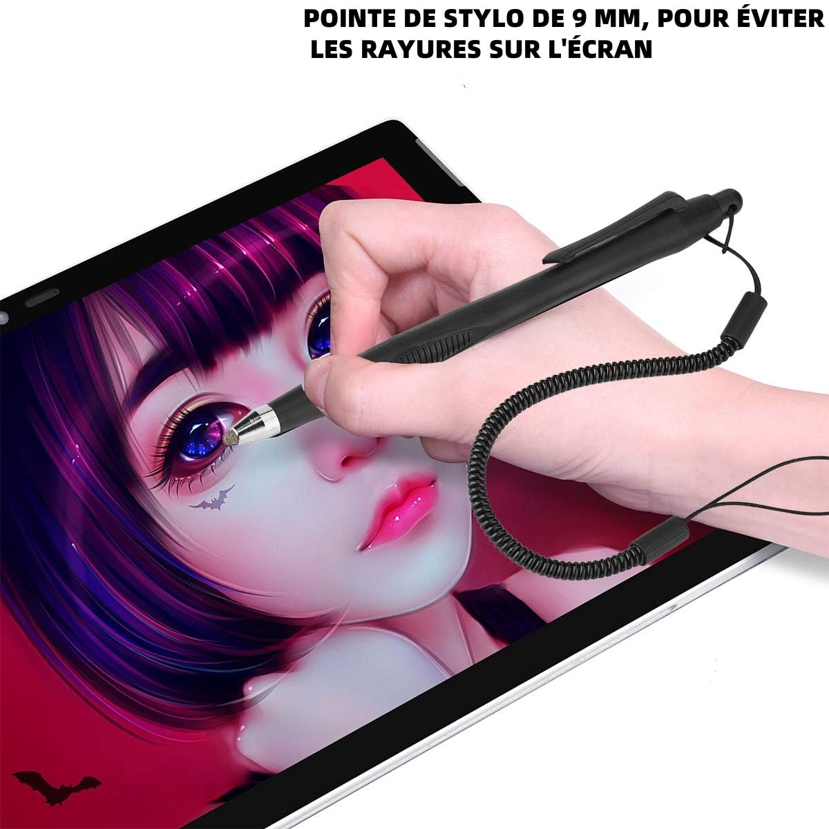 Lot de 2 Stylets rétractables pour écran Tactile Actif Noir