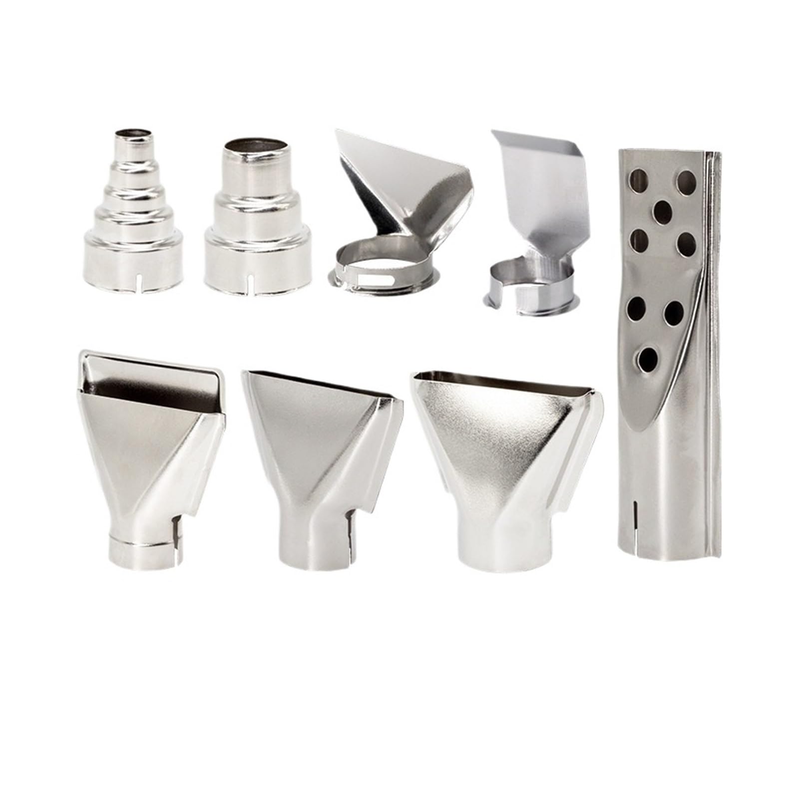 Kit ugelli ad aria calda da 9 pezzi, tubo di raccolta for pistola termica portatile universale | Teste tonde e piatte a tre/cinque strati for lavori di riscaldamento