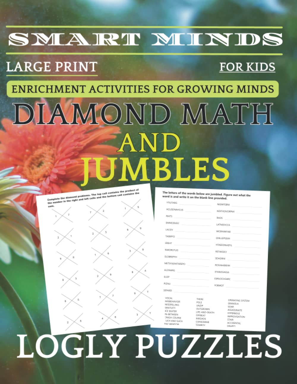 Smart Minds -Diamond Math And Jumbles For Kids: Math Book Diamond Puzzles ,Game Math; For Kids,,Positive Energy for Your Mind, Relax and Unwind. Great ... Mental Sharpness