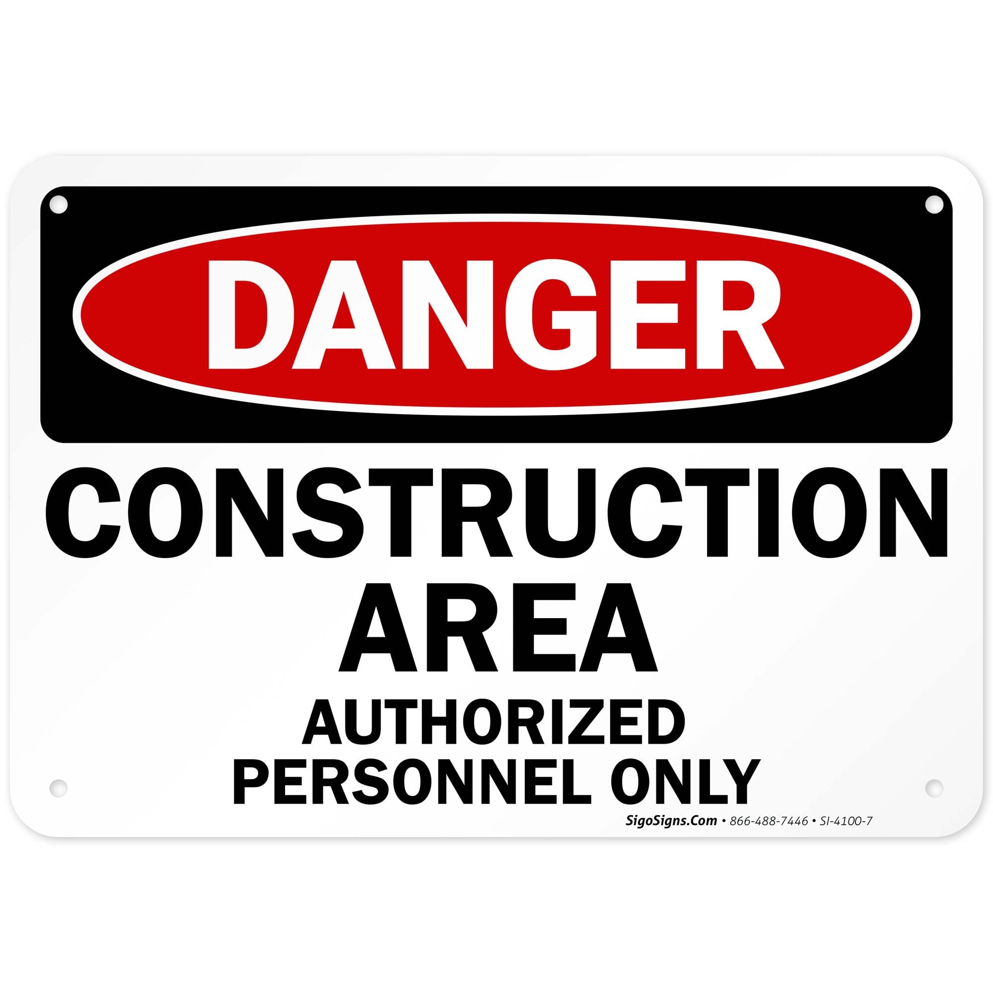 Danger Construction Sign - Authorized Personnel Only -18 Danger Construction Sign - Authorized Personnel Only -18