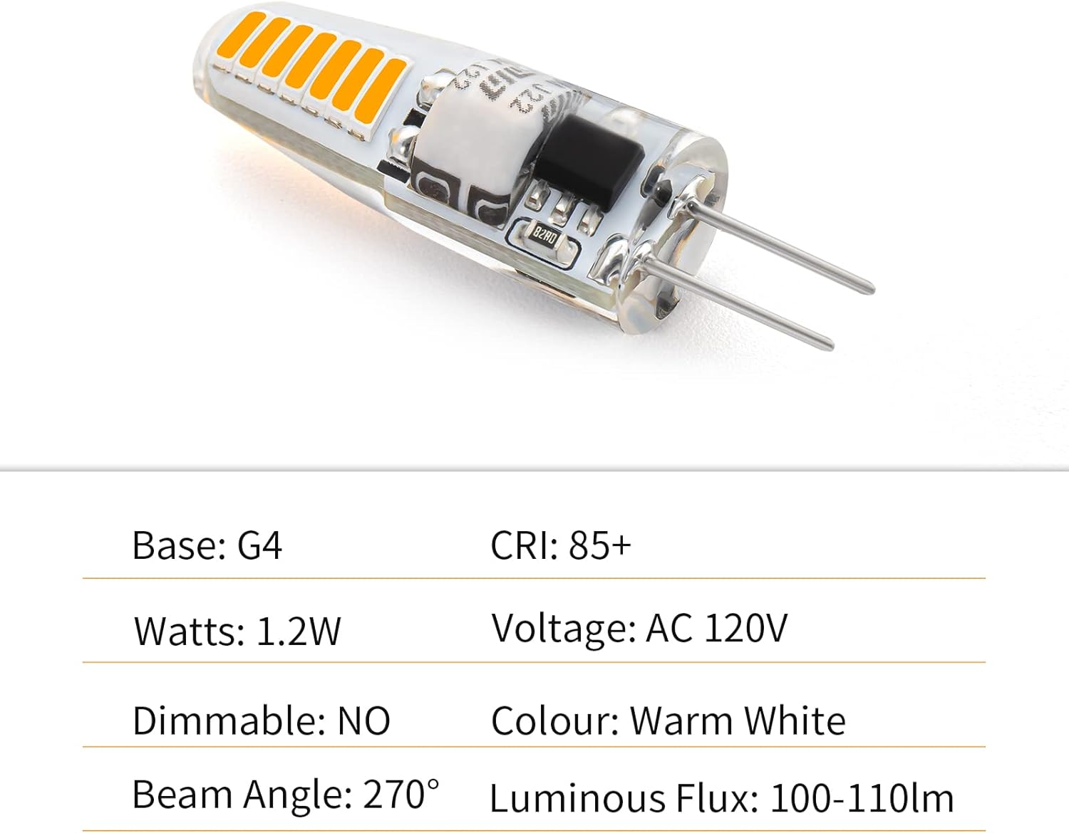 I-SHUNFA G4 LED Bulb AC 120V 1.2W 2.8CM*1.3CM 14SMD 10PACK