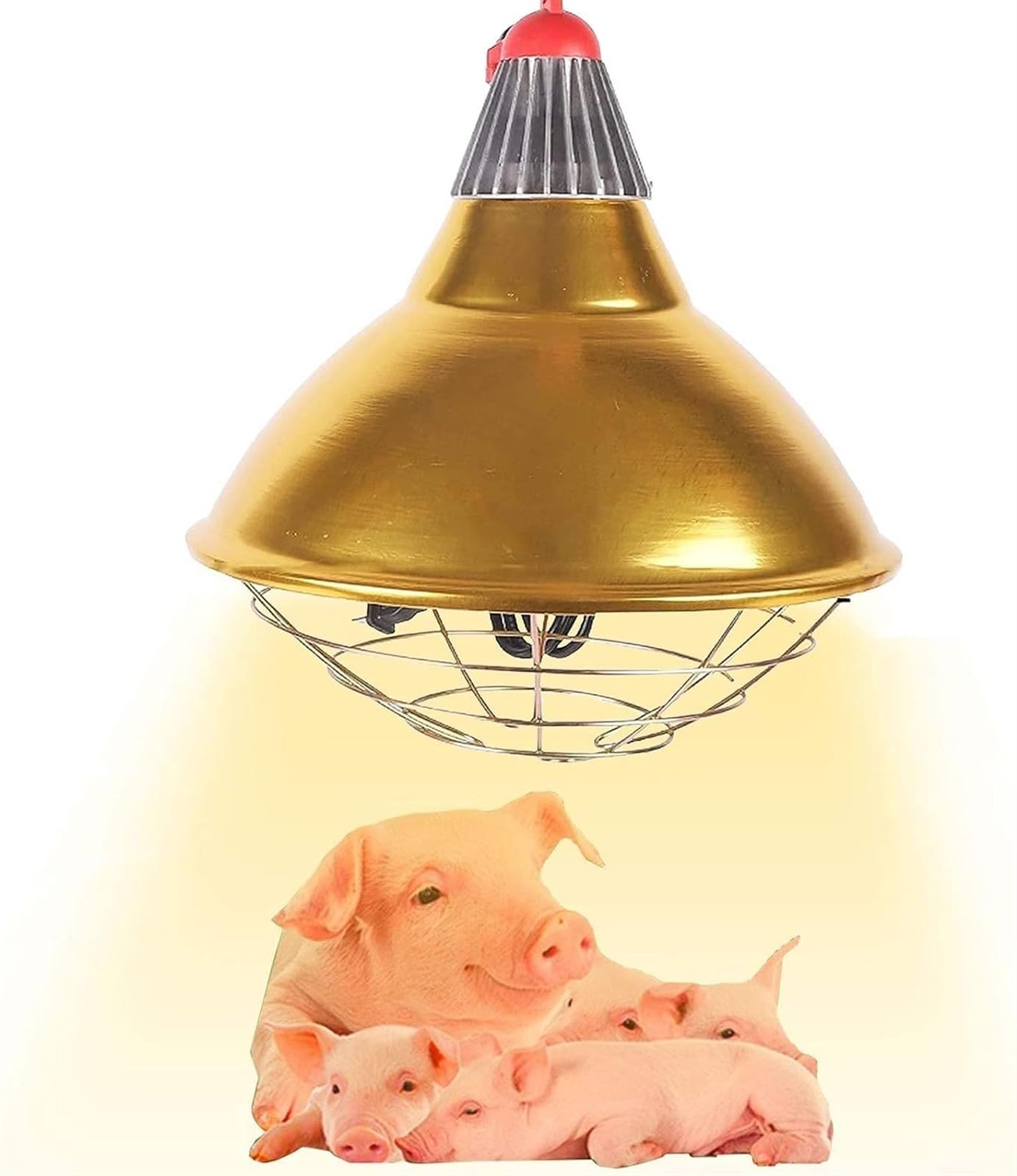 NEZIH Lampa Utrzymuj ciepło dla kurnika, lampa grzewcza dla szczeniąt, regulowana temperatura, ogrzewanie światła abażur zimowy stop aluminium + żarówka grzewcza na podczerwień 330W