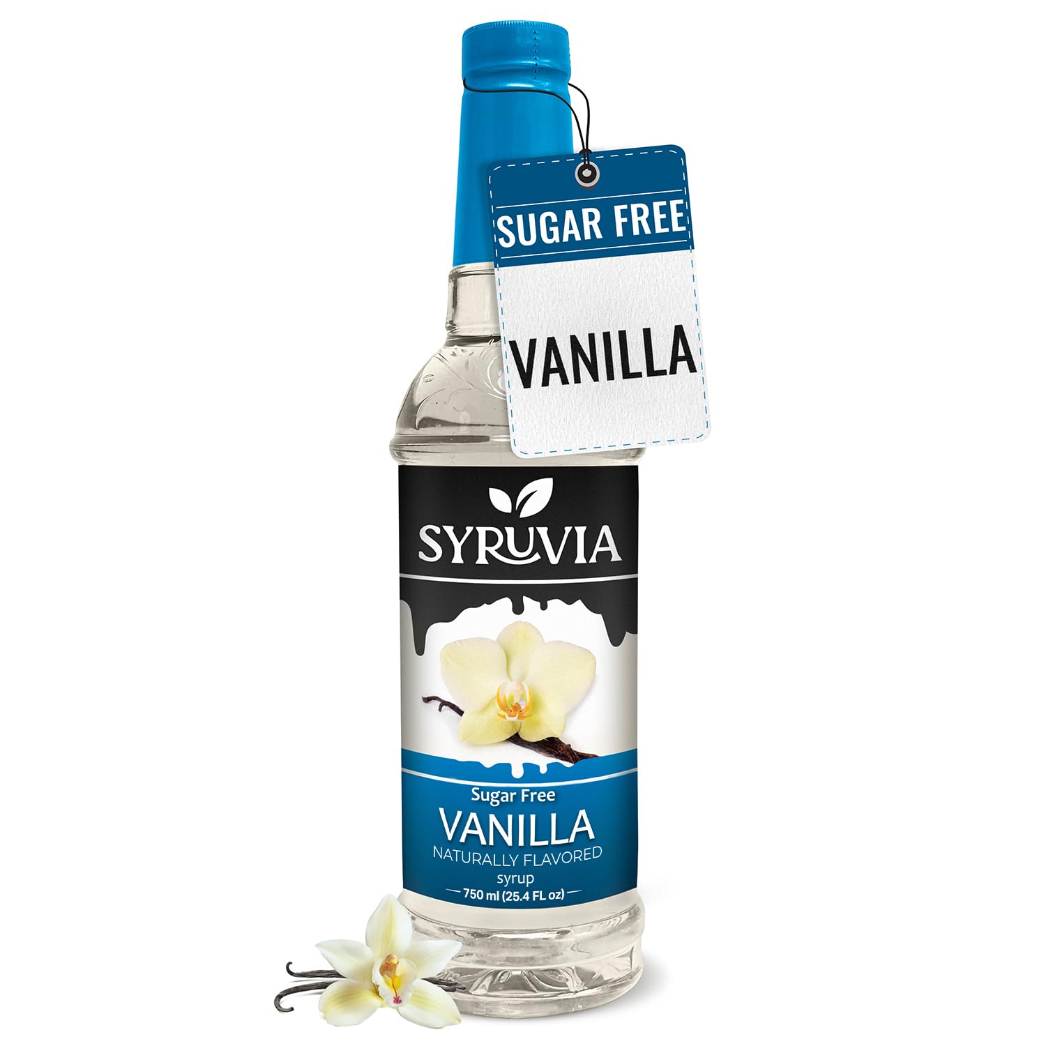Syruvia Sugar Free Coffee Syrup, Vanilla Flavored Syrup for Drinks, Lattes, and Desserts – 25.4 fl oz