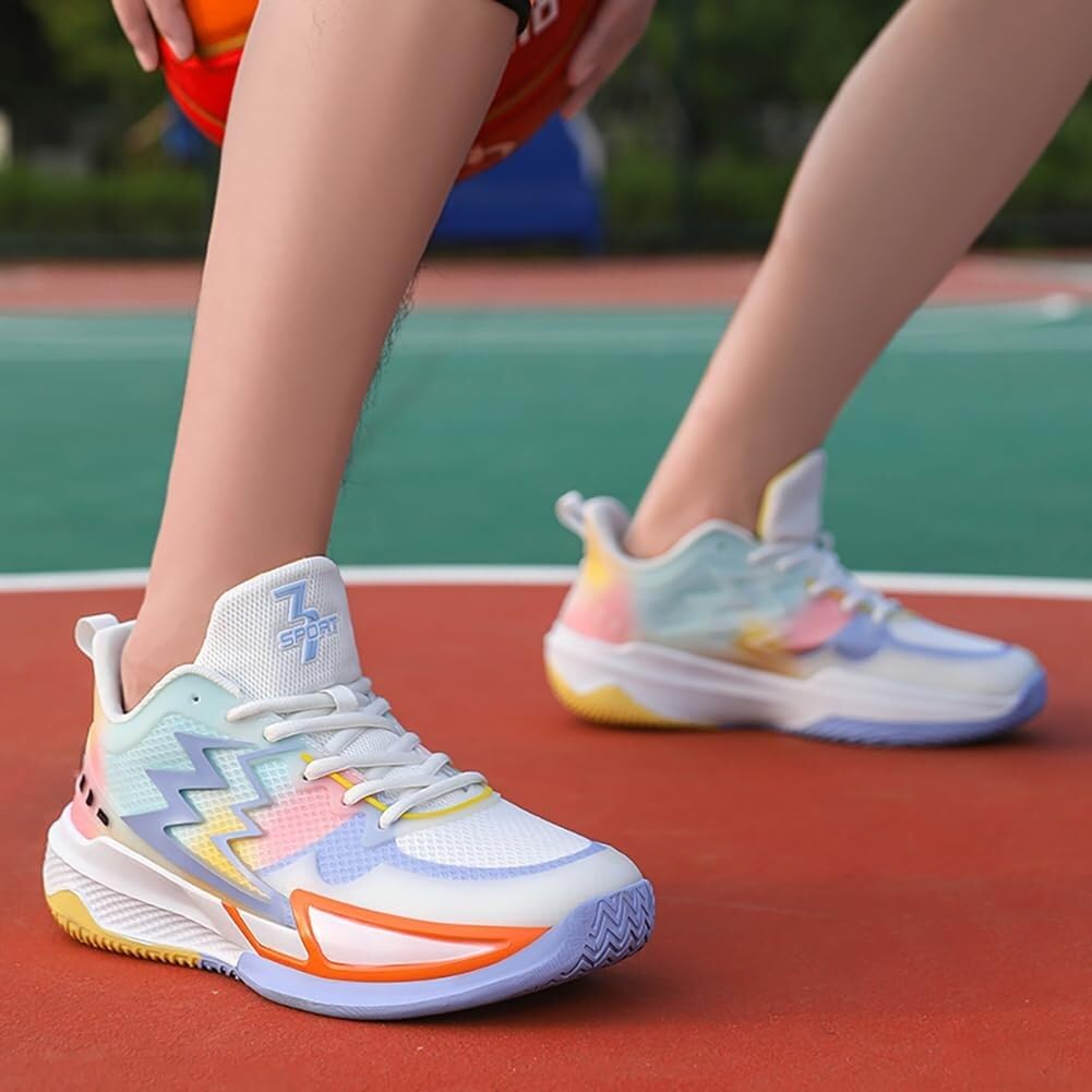 Genérico Zapatillas de Baloncesto Unisex Que absorben los Golpes, Transpirables, Desgaste y Antideslizantes, Zapatillas Deportivas for Estudiantes Adolescentes Zapatos para Caminar(Sky Blue-,43 EU)