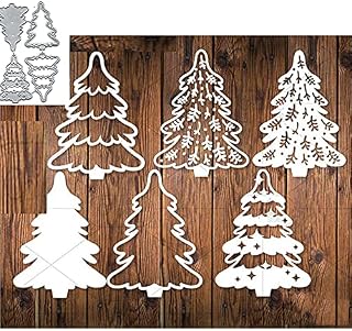 4pcs Christmas Tree Die Cuts,Merry Christmas Snowflake Metal Cutting Dies Cut Stencils Template Mould DIY Invitation Card Scrapbook Embossing Craft Card Making