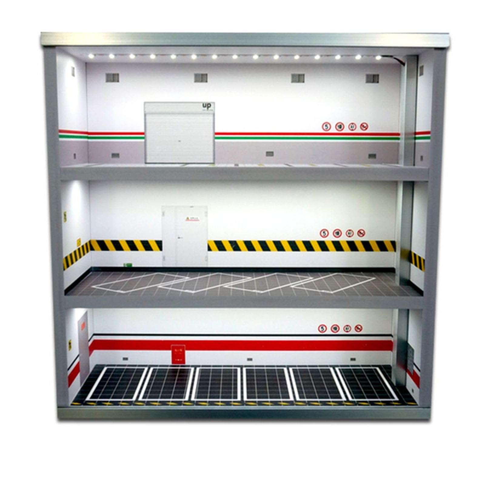 Model Car Display Case,Display Mini Garage Suitable for Model Cars,1?64 Model Car Parking Lot,Decorative Children's Gifts,Toy car Storage,LED Lighting Garage Car Collection 3 Layers,Toys,Display Stand