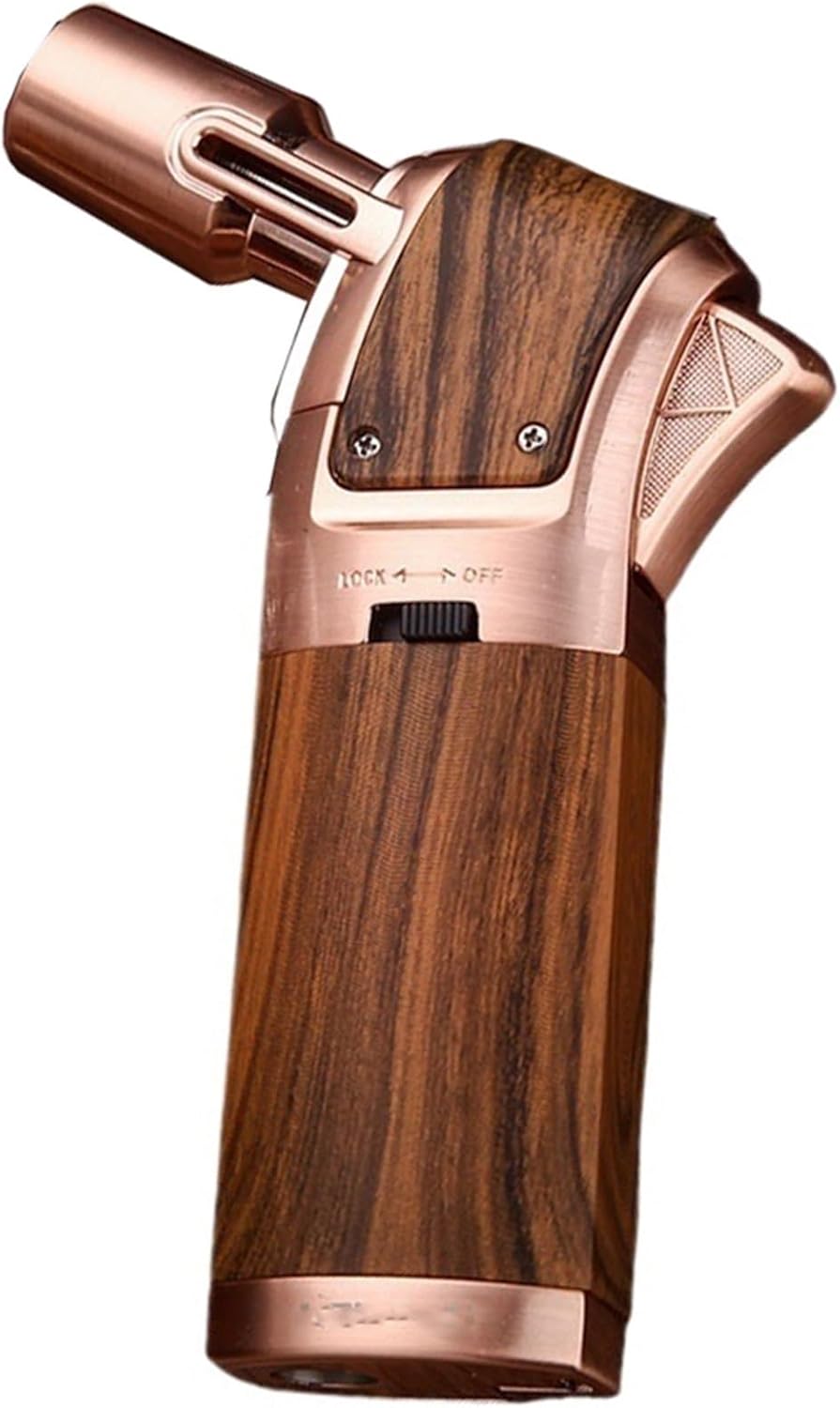 Blow Torch, Professional Kitchen Cooking Torch with Lock Adjustable Flame Refillable Blow Torch Lighter for BBQ, Baking, Brulee Creme, Crafts and Soldering(Brass)