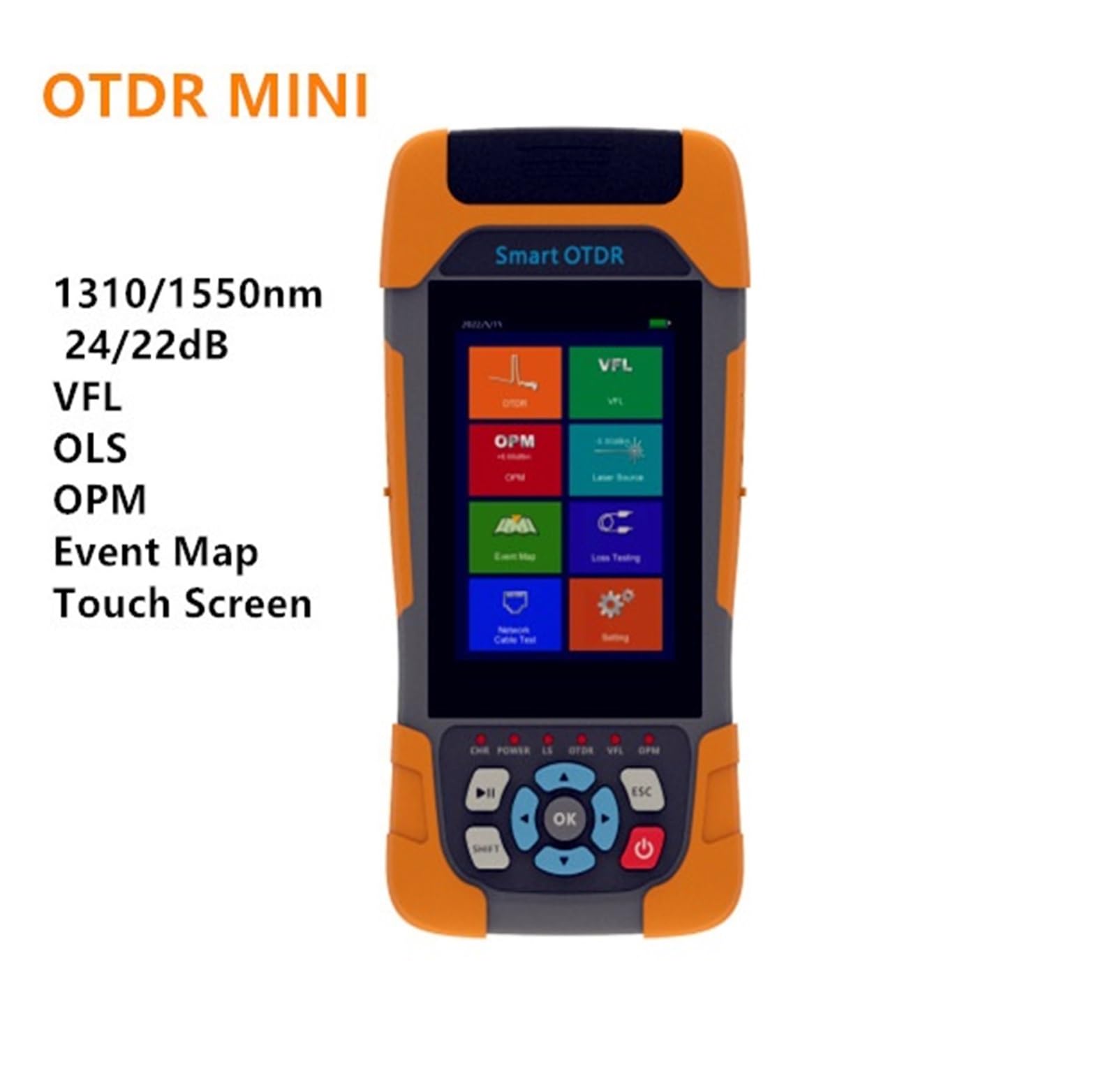 MINI 1310/1550nm 24/22dB Reflektometr Światłowodowy Ekran Dotykowy OLS OPM Mapa Zdarzeń Tester Kabla Ethernet Profesjonalne narzędzie dla elektryków(A)