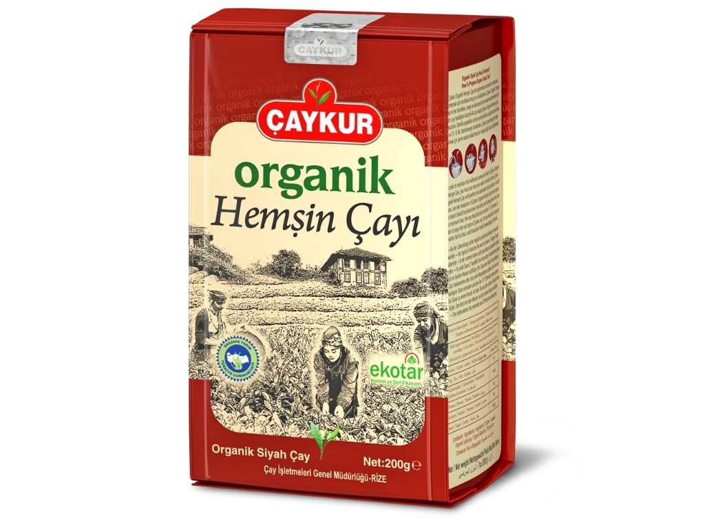 ÇAYKUR Organic Hemsin Black Tea, Premium Certified Turkish Loose Leaf Tea, Natural, Additive-Free, Grown in the Hemsin Organic Farming Basin, can 400gr / 14.1 oz (Pack of 3)