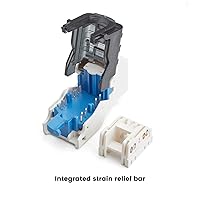 Vista 2 de trueCABLE - Conector Keystone sin herramientas Cat6, sin blindaje (UTP), PoE++ (4PPoE) 100 W, certificación UL, verificado ETL, certificado Blanco