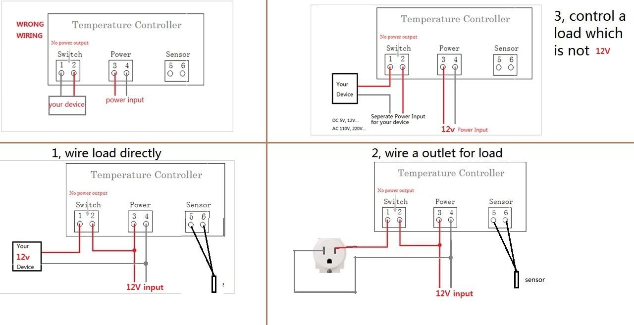 bayite DC 12V Fahrenheit Digital Temperature Controller 10A 1 Relay with Sensor : Industrial & Scientific