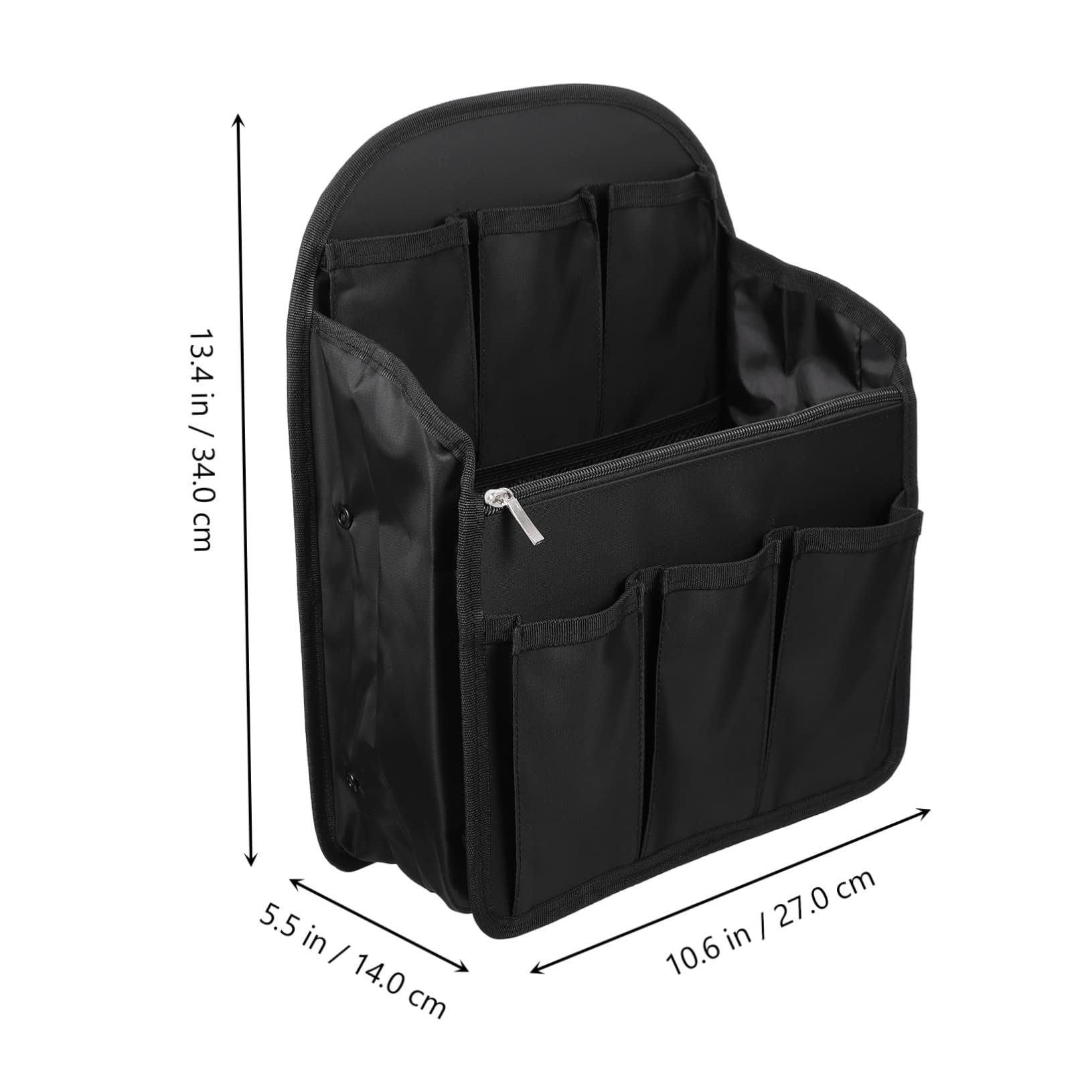 Organizer Zaino da Viaggio in Nylon Nero Scomparti Multipli e Tasche Multiple, Traspirante e Pieghevole, per L'organizzazione Durante i Viaggi
