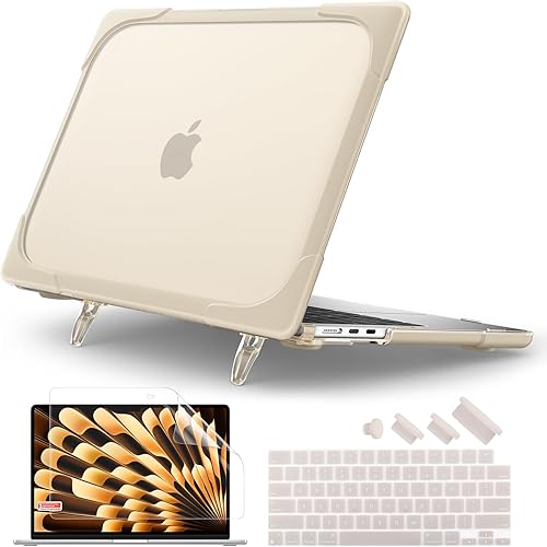 Batianda Funda rígida resistente a prueba de golpes para MacBook Air de 15 pulgadas 2024 A3114 A2941 (M2) 2023, resistente a prueba de golpes, con