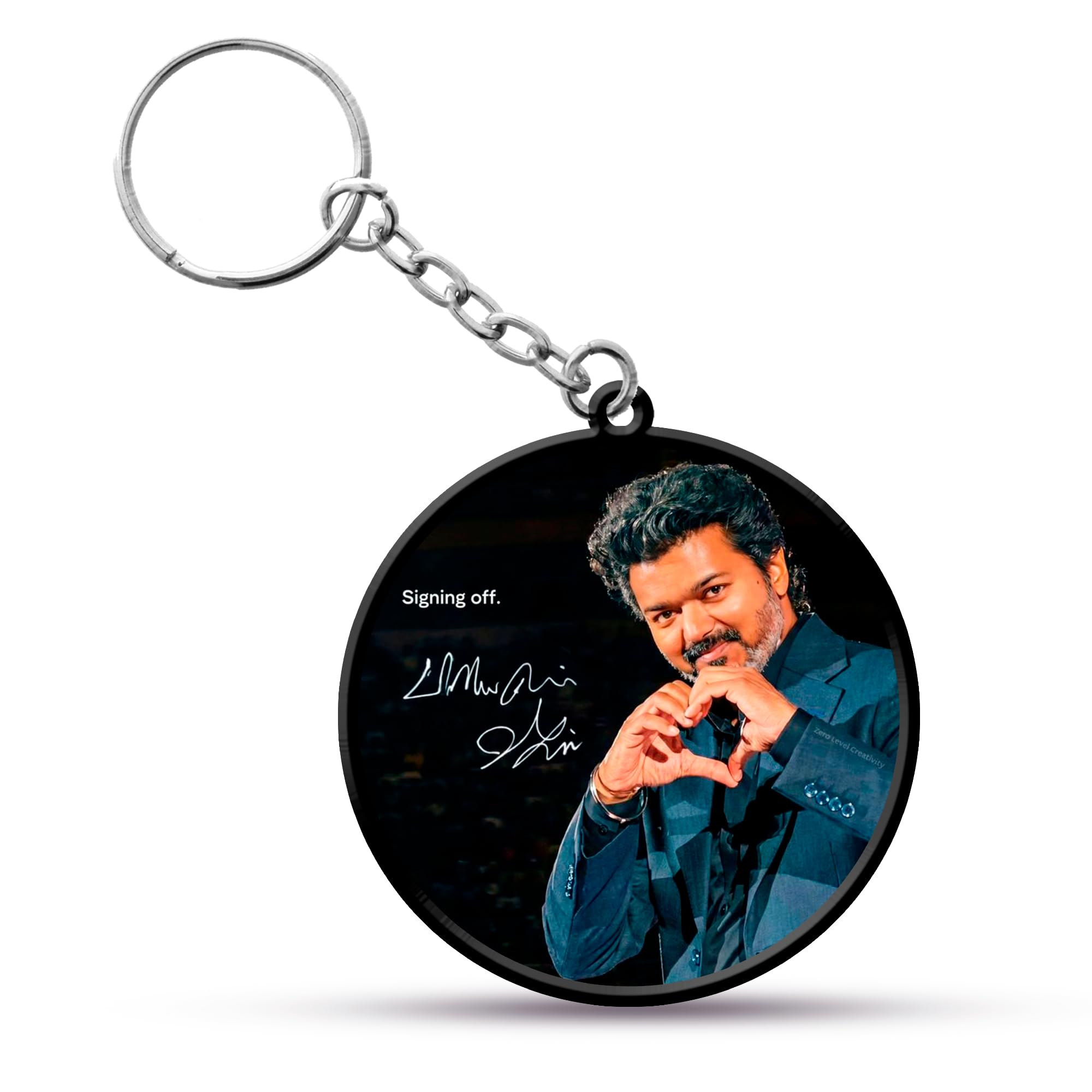 Vijay Keychain | Round Shape Front and Back Printed Keychian | TVK Keychian-image-5