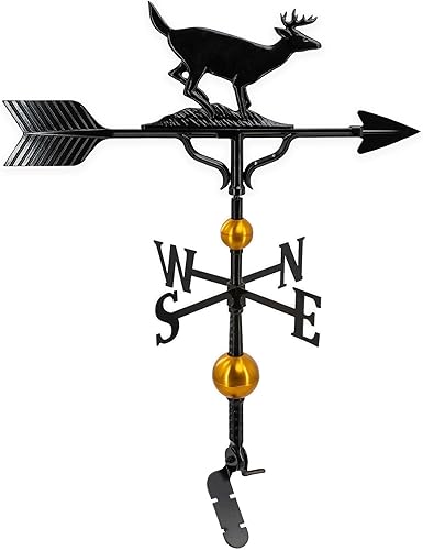 Miniatura 4 de Montague Metal Products Veleta de 32 pulgadas con adorno negro satinado, natural 2-Natural,Hammered