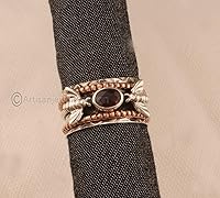 Vista 2 de 925 Silver Ring, Handmade Ring Women, Spiritual Spinner Ring, Fidget Spinner Ring, Minimalist Ring Silver, Natural Garnet Ring, Bohemian Silver