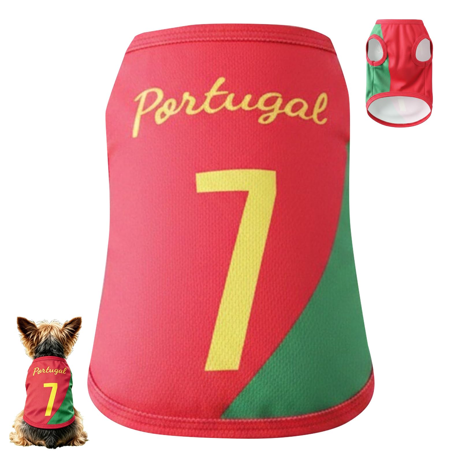 Dog Football Shirt, World Soccer Shirt for Dog, Breathable Mesh Sleeveless Puppy Sports Costume Football Sportswear Pet Clothes Gifts For Fans Pet Lovers Clothes for Small Puppy (Red #5, XS)